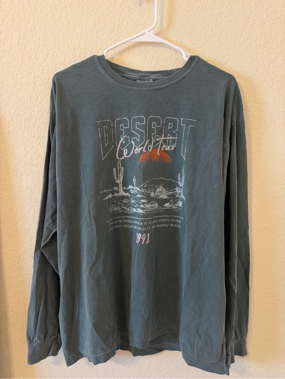 Men's Desert Graphic Long-Sleeve Tee - Slate Green